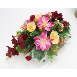 KOMPLET nagrobny wiązanka + bukiet, MIECZYKI ANEMONY KLEMATISY nr 631L